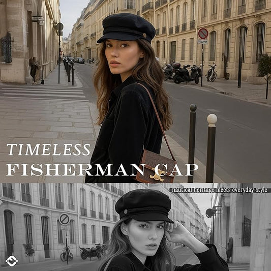 Funky Junque Newsboy Hat for Women – Trendy Greek Fisherman Cap, Classic Women's Baker Boy Newsies Hat, Ladies Fashion Caps