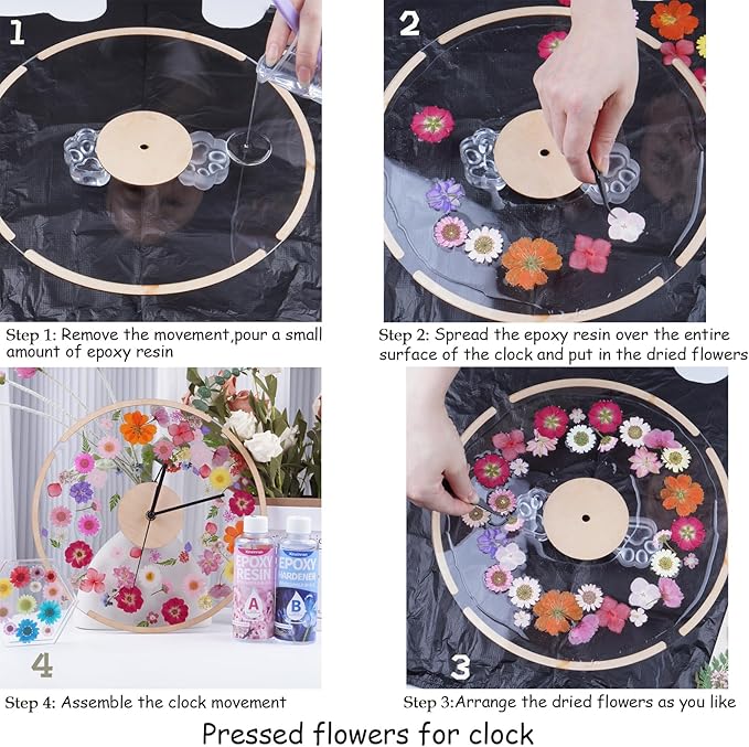 146Pcs Dried Pressed Flowers for Crafts,Xinxinran Dry Flowers Kit for Resin Molds,Epoxy Resin Accessories,Bookmark,Nails, Jewelry Molds,Candle Making Supplies,Soap,Frame