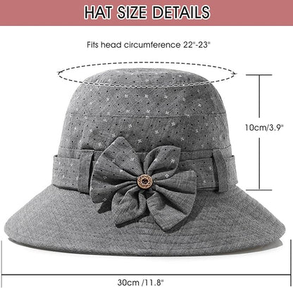 Glamorstar Cloche Hats for Women Vintage Bowler Hat Floral Fedora Bucket Hats