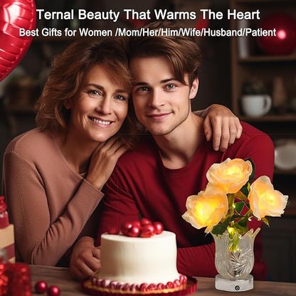 Sunflower LED Lamp for Womens Gifts, for Womens Mom Wife Friends Her Christmas Anniversary Birthday Gifts, Perfect Ideal for Bedroom Ambiance Charming Gifts (Champagne)
