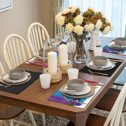 Rainbow Butterfly Placemats Set of 6,Colorful Butterfly Kids Girls Birthday Party Decor Washable for Kitchen Dining Table Heat Resistant Decorative Colth Table Mats 6 PCS, Style-2