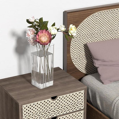 6 Packs Acrylic Flower Vases, Clear Tall Square Table Vases