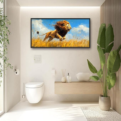 Lion Large Decor Wall Art Framed Pictures for Living Room, Animal Oversized Canvas Print Painting Modern Extra Large Framed Artwork for Bedroom Office Home Decor 60"x30"