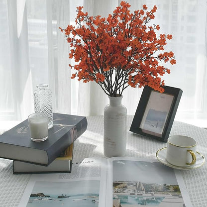 Mandy's Coral Artificial Baby’s Breath Flowers European 6 Bundles Silk Gypsophila with Bendable Stems for Fall Thanksgiving & Christmas Centerpiece Wedding Decor and Table Arrangements
