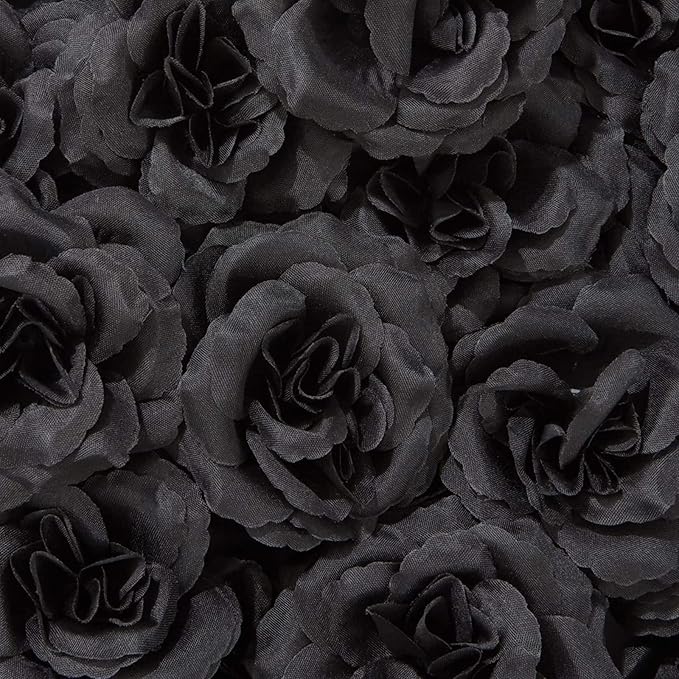Bright Creations Black Artificial Roses Bulk - 3-Inch Stemless Foam Roses 50 Pack for Crafts & Home Decor