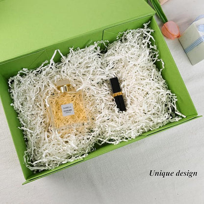 VGOODALL Green Gift Box with Lid 14x8.7x4.3inches Magnetic Gift Box with Ribbon Greeting Card for Wrapping Bridesmaid Proposal Party Favors