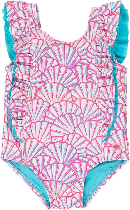 RuffleButts® Baby/Toddler Girls Ruffle Strap One Piece Swimsuit w/UPF 50+ Sun Protection