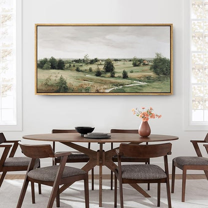 SIGNFORD Extra Large Framed Canvas Print Wall Art Rustic Countryside Landscape Illustrations Modern Art Relax/Calm Warm for Living Room, Bedroom, Office - 60"x30"