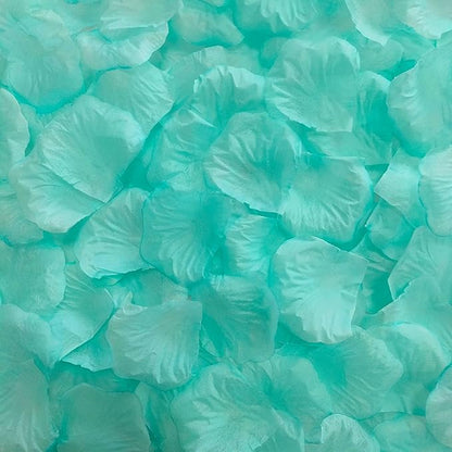 1000 PCS Separated Artificial Aqua Splash Rose Petals for Romantic Night for her Set,Fake Flower Petals for Flower Girl,Silk Rose Petals for Valentine Day Party Romantic Decorations(Tiffany Blue)