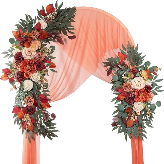 Wedding Arch Flowers, Artificial Flowers for Decoration, Large Flower Swag for Boho Styles Wedding Ceremony Floral Decor - Pack of 2
