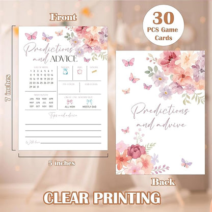Baby in Bloom Baby Shower Games, Floral Predictions And Advice Game for 30 Guests with Game Cards, Gender Reveal, Baby Shower Supplies & Decorations (DV20)