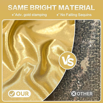 gogoparti 30x10FT Gold Sequin Backdrop Curtain - 6 Panels of 5x10FT Wrinkle-Free Glitter Drapes for Photography, Birthdays, Weddings & Graduations