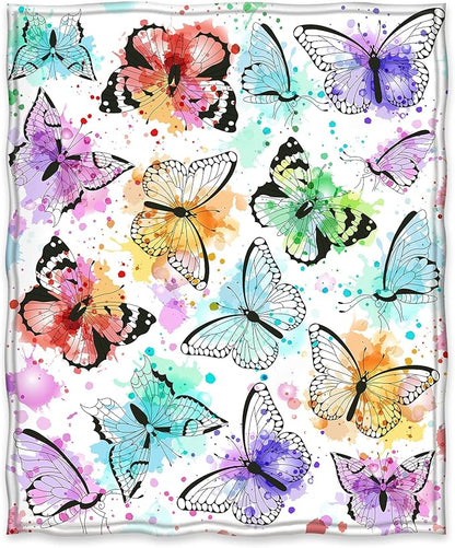 Jekeno Butterfly Throw Blanket Gifts for Women Girls, Christmas Birthday Valentines Butterfly Gifts for Butterflies Lovers Adult Kids, Colorful Blanket Decor for Home Bed Couch
