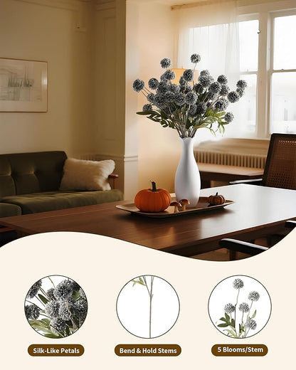 JAKY-Global 10 Stems Fall Artificial Chrysanthemum Flowers,21in Realistic Silk Pompon Fake Mums for Boho Home Decor, Halloween Centerpieces, Autumn Wedding Arrangements