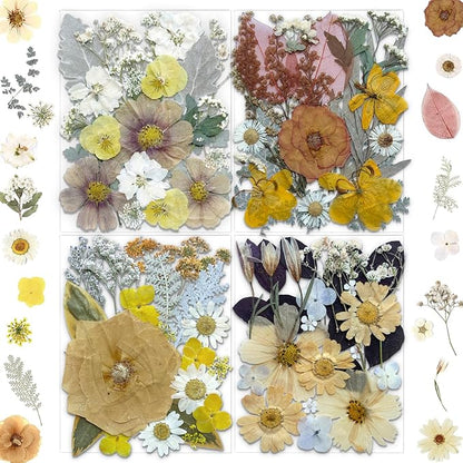 90Pcs Dried Pressed Flowers for Resin Molds, Vintage White Bulk Real Natural Dry Floral for DIY Art Crafts, Epoxy Jewelry, Candle, Soap Making, Nails Decor, Phone Case