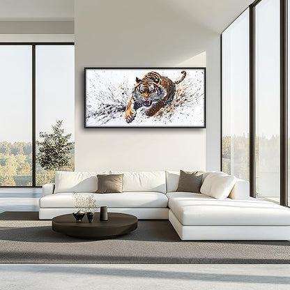 Tiger Large Decor Wall Art Framed Pictures for Living Room, Animal Oversized Canvas Print Painting Modern Extra Large Framed Artwork for Bedroom Office Home Decor 60"x30"