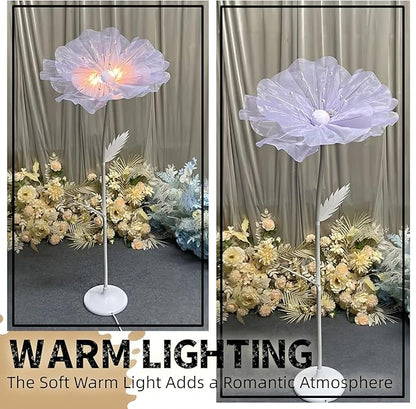 Giant Flowers Decoration, 5.25 ft Large Gauze Floral with LED Lamp, Wedding Decorations for Reception, Birthday Christmas Party Banquet Backdrop Decor, Shop Window Display, Pink