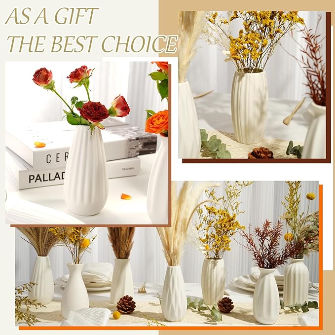Ceramic Bud Vases, Set of 12 White Vases for Centerpieces Small Vase for Flowers Mini Ceramic Vases for Pampas Grass VAse Bulk for Wedding Table Centerpieces Decoration Boho Home Decor DIY Gift