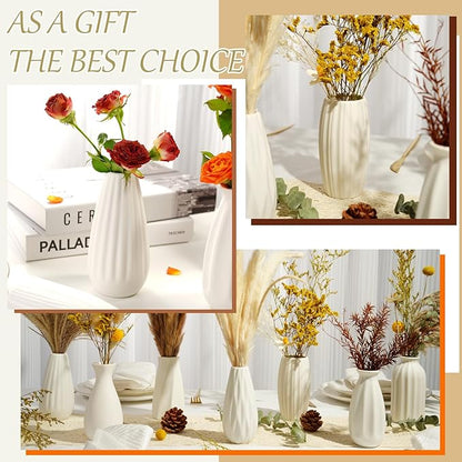 Ceramic Bud Vases, Set of 24 White Vases for Centerpieces Small VAses for Flowers Mini Ceramic Vase for Pampas Grass Vase Bulk for Wedding Table Centerpieces Decoration Boho Home Decor DIY Gift