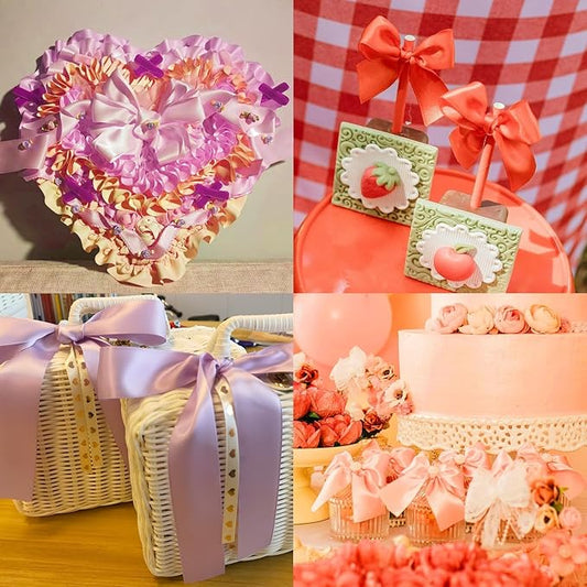 Double Face Dusty Pink Satin Ribbon 7/8 inch X 25 Yards Polyester Dusty Pink Ribbon for Gift Wrapping Very Suitable for Weddings Party Hair Bow Invitation Decorations and More