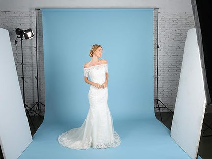 Huamei Seamless Photography Background Paper, Photo Backdrop Paper 8.9 x 36 Feet / 2.72 x 11 Meters, 272159 (Lite Blue)