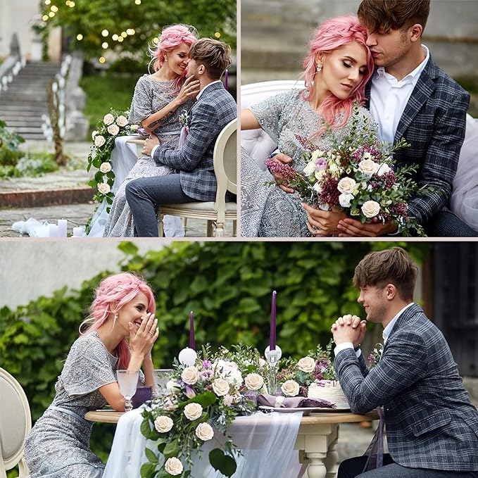 100PCS Champagne Artificial Flowers Roses Real Looking Foam Fake Roses with Leaves for DIY Wedding Bouquets Bridal Shower Centerpieces Party Decorations (Champagne, 100)