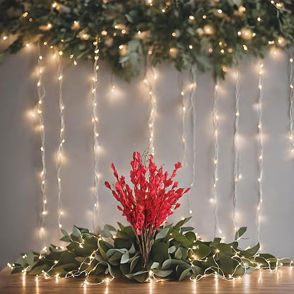 UiiziC Artificial Flowers Jasmine 8 PCS 31"/80cm Faux Plants Bulk Fake Flower Bouquet for Vase Fillers WFloral Arrangement Wreath Wedding Party Bouquets Garden Centerpieces Decor (Red)