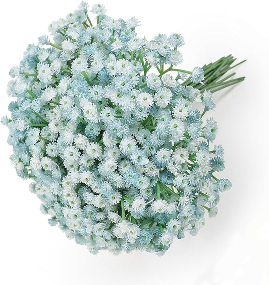 DEEMEI Babys Breath Artificial Flowers 10Pcs 30 Branches Fake Babys Breath Flowers Artificial Bulk Blue Gypsophila Bouquets Real Touch Faux Flowers for Wedding Floral Arrangement Party Home Decor