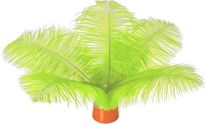 Piokio 20 pcs Lemon Ostrich Feathers Plumes 8-10 inch(20-25 cm) Bulk for DIY Handmade Artwork and DIY Clothes, Feather Pens, Dream Catcher, Table Decoration.