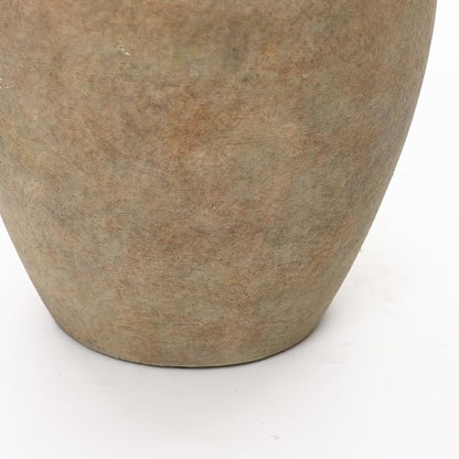LuxenHome Rustic Flower Vase, 12.4" Tall Terracotta Vases with Earthy Brown Tones, Vintage Pottery for Dining Table Decor, Boho Ceramic Vase for Shelf Living Room Decor, Home Décor Accents