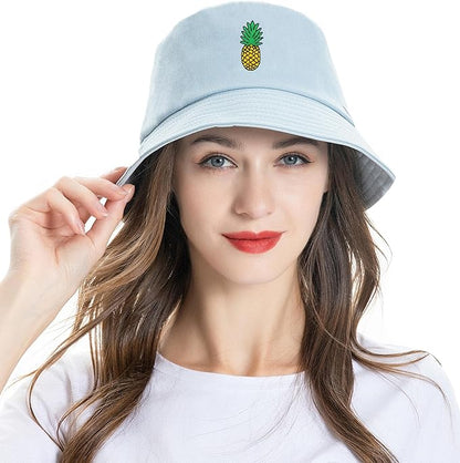 ZLYC Unisex Fashion Embroidered Bucket Hat Summer Fisherman Cap for Men Women