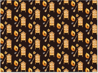 Jajajuegos 12 Sheets Bee Wrapping Paper Set - Yellow Black Bee Honeycomb Pattern - Gift Wrapping Paper for Winter Baby Shower, Birthday Party Decorations - 4 Designs, 20'' x 27''