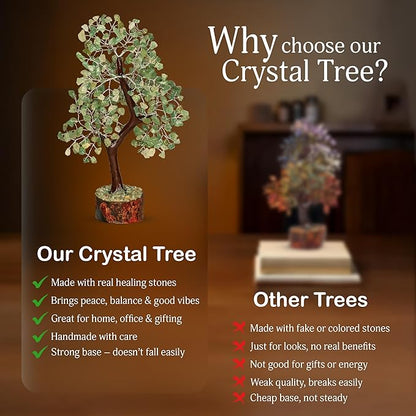 YATSKIA Green Jade Stone - Artificial Trees, Bonzai Tree, Green Jade, Healing Stone, Crystals Tree, Crystal Tree of Life, Crystal Items for Gift