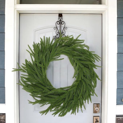 Hananona 4 Pcs 9 Ft Artificial Norfolk Pine Garlands, Real Touch Winter Pine Garland, Green Artificial Greenery Garland for Table, Mantle, Wall, Indoor, Outdoor Christmas Decorations (4, 9 Ft)