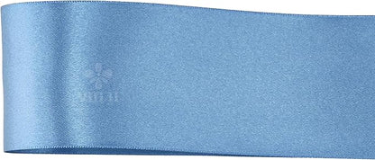 MEEDEE Smoke Blue Satin Ribbon 2 Inch Dusty Blue Ribbon Lux Double Faced Ribbons by 25 Yards Silk Satin Ribbons for Gift Wrapping, Weddings, Flower Bouquet, Holiday Decorating