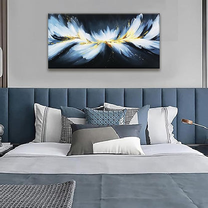Canvas Wall Art Decor Artwork Modern Paintings White Abstract Wall Decor Maximalist Abstract Black And Gold Wall Art Prints Picture For Bedroom Kitchen Office Artwork Ready To Hang 20" × 40"