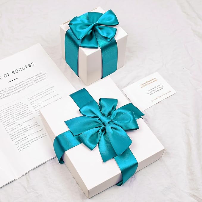 Premium Turquoise Blue Satin Polyester Ribbon, 1.5 Inch x 25 Yards, Double Faced, Perfect for Gift Wrapping, Wedding, Birthday, Baby Shower, Crafts, Sewing, Flower Bouquet, Wedding Party Decor