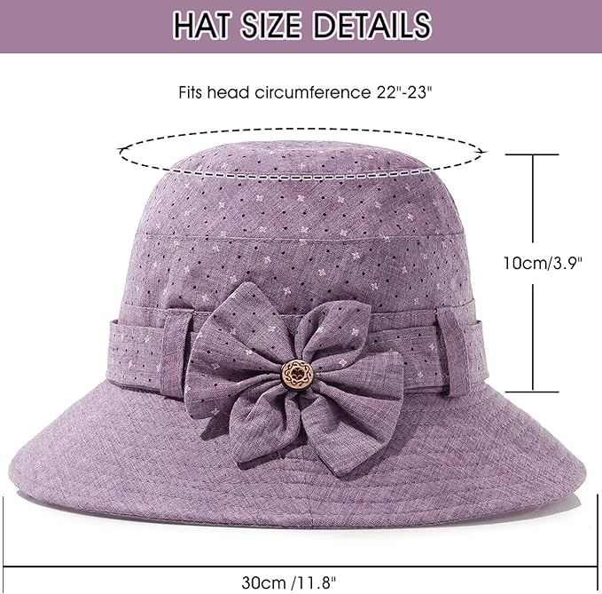 Glamorstar Cloche Hats for Women Vintage Bowler Hat Floral Fedora Bucket Hats