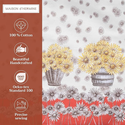 Maison d' Hermine Placemats Set of 4 100% Cotton Washable Cloth Place Mats, Reusable Table Mats for Thanksgiving Christmas Decorations Kitchen Dining Party Wedding Restaurant (Bagatelle, 13" x 19")