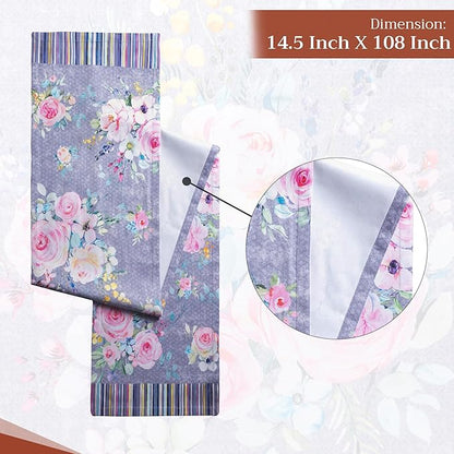 Maison d' Hermine Table Runner 100% Cotton Single Layer Table Runners 108 inches Long Decorative for Home Dining Party Wedding Bridal Shower Spring Summer (Sweet Rose Lavender - Lush, 14.50" x 108")