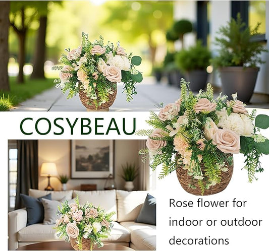 Artificial Flowers 25pcs Fake Roses, Caramel Foam Rose Faux Flower for DIY Wedding Bouquets Bridal Shower Centerpieces Floral Arrangements Home Decorations Party Backdrops Table