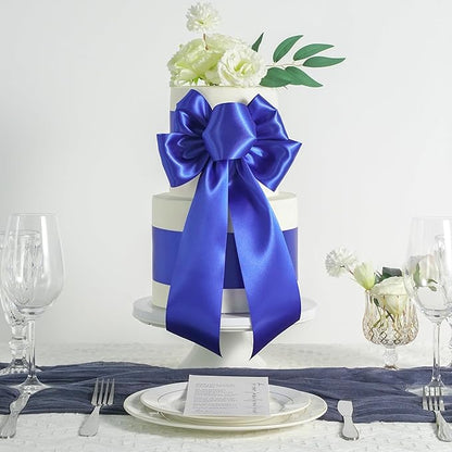 MEEDEE Royal Blue Ribbon Lux Double Faced Satin Ribbon 3 Inch Wide Royal Blue Satin Ribbons by 10 Yards Ribbons for Christmas Tree, Flower Bouquet, Weddings, Bow Making