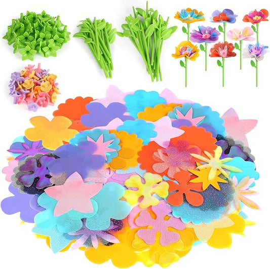 beefunni DIY Flower Bouquet Craft Accessories Can Make 32 Flowers, Flower Making Toys Accessories