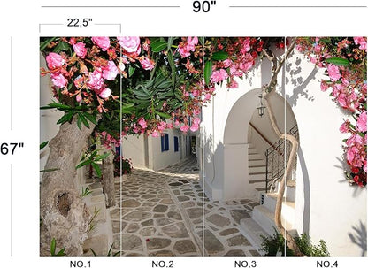 Eierme-Quiet Traditional Backstreet in Chora Town on Amorgos Island Cyclades Greece Peel and Stick 90" x 67"