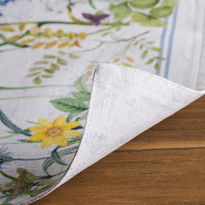 Maison d' Hermine Placemats Set of 4 100% Cotton Washable Cloth Place Mats, Reusable Table Mats for Kitchen Dining Decoration, Party, Wedding, Restaurant Spring/Summer (Fleurs De Mai, 13" x 19")