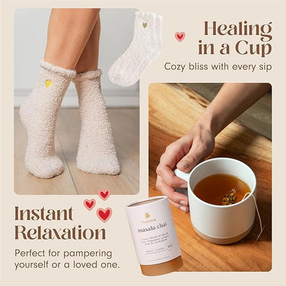 Unboxme Thank You Gift Basket for Women, Warm & Cozy Care Package with Tea, Mug, Socks & Honey, Ready to Gift for Holidays, Clients, Coworkers & Friends