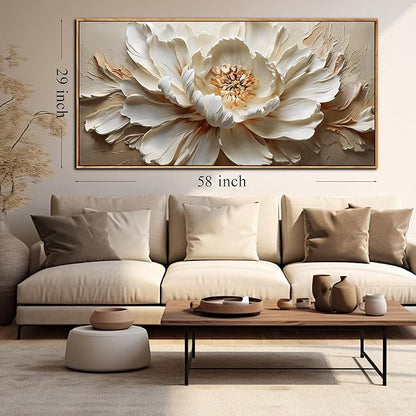 Large Flower Canvas Wall Decor for Living Room Teen Room Decor for Girls Bedroom Framed Artwork for Walls 29 x 58 Inch