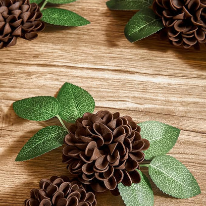 Artificial Flowers, 25pcs Artificial Rose for DIY Bouquets Arrangement, Brown Dahlia Flowers Foam Fake with Stems for Wedding Shower Party Floral Arrangements Tables Home Decorations