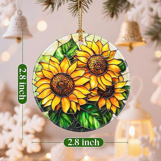 Christmas Ornaments, Sunflower Ornament, Christmas Tree Decorations, Holiday Decorations, Holiday Ornaments, Sunflower Gifts, Flowers Lovers Gift, Holiday Party Gifts, and Xmas Gift Ideas