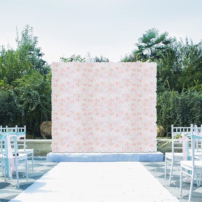 20 PCS Artificial Flower Wall Panel,Each Panel 24" x 16"3D Silk Rose Hydrangea Floral Backdrop,Handmade Eco-Friendly Flower Wall Photo Backdrop Decor (type5)